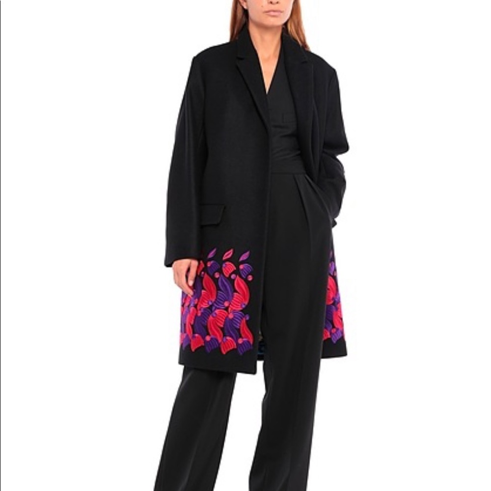 Dries Van Noten Coat w Neon Embroidered Details